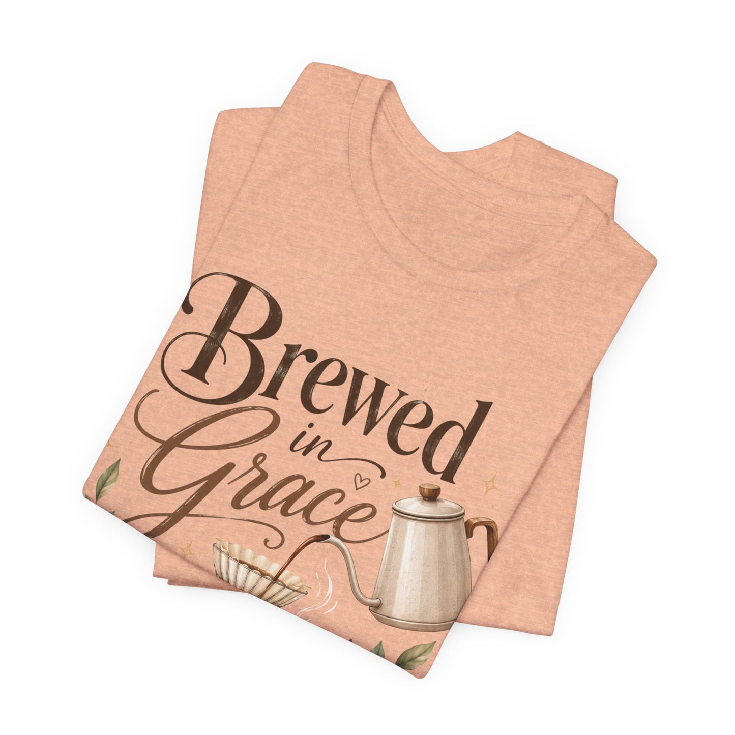 Brewed in Grace Coffee Tee — Faith & Coffee Graphic T-Shirt