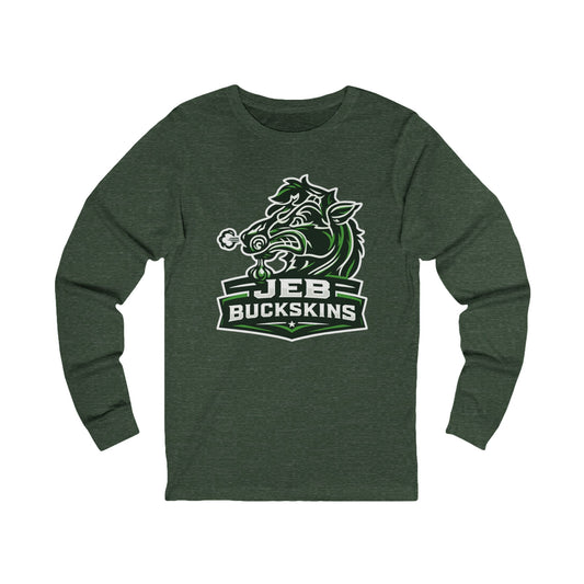 JEB Buckskins Long Sleeve Tee — Green Mascot Sports Logo Shirt
