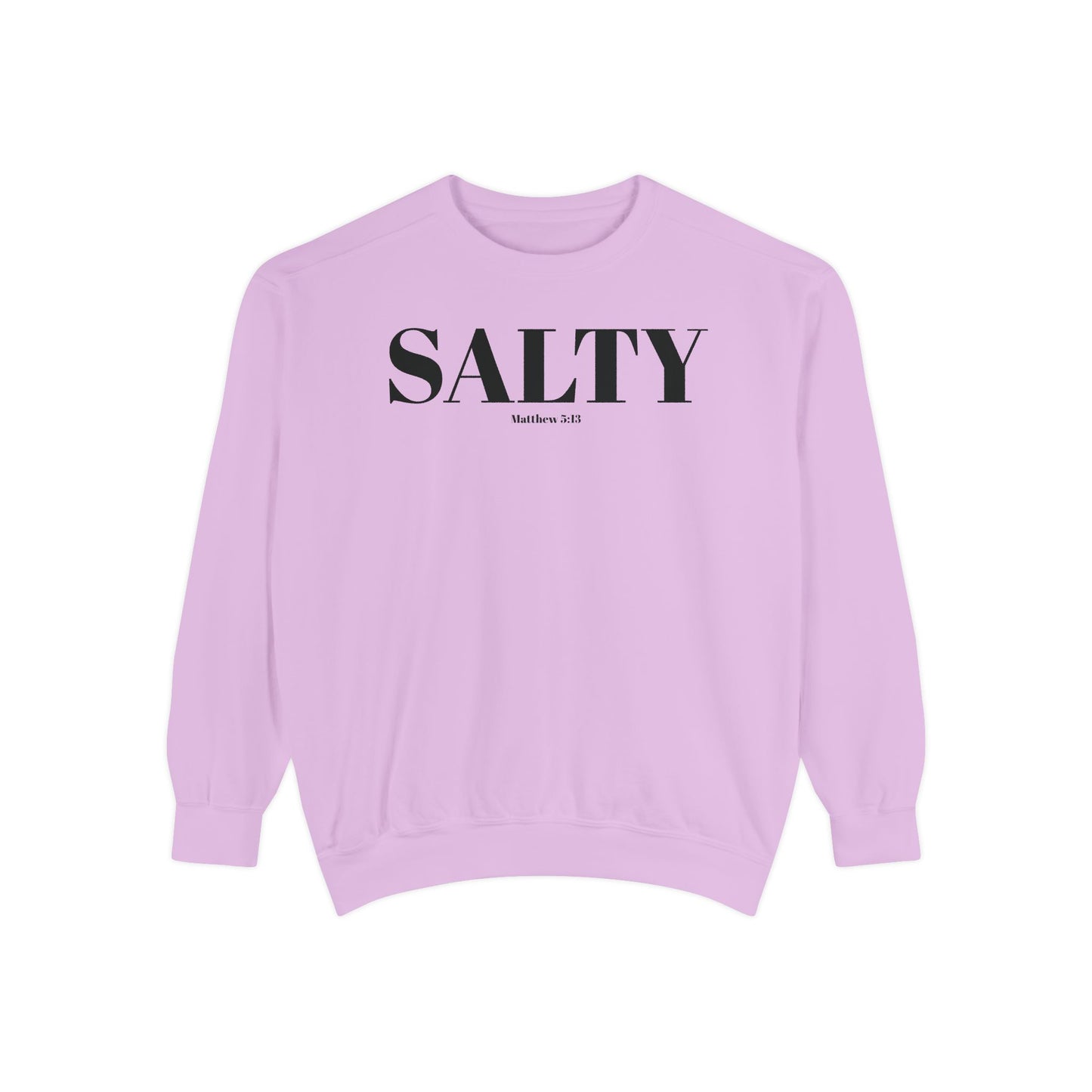 Salty Graphic Sweatshirt — Beachy Minimalist Crewneck for Coastal Living