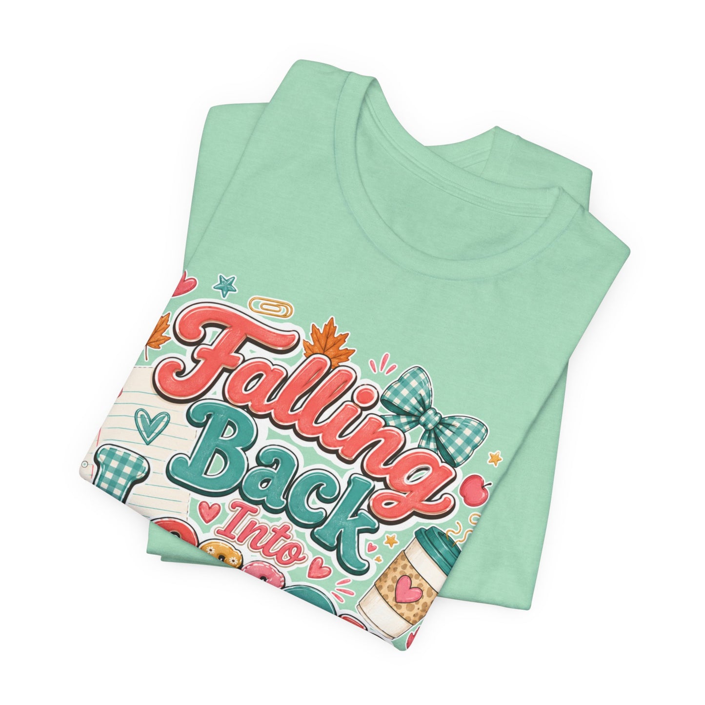 Teacher Fall T-Shirt — "Falling Back Into Lesson Plans" Back-to-School Tee